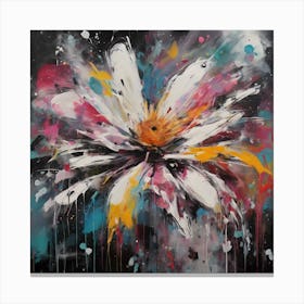 Flower Graffiti Abstract Paint Chaos Color Burst 2 Canvas Print