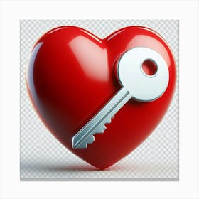 Heart With Key 3 Canvas Print