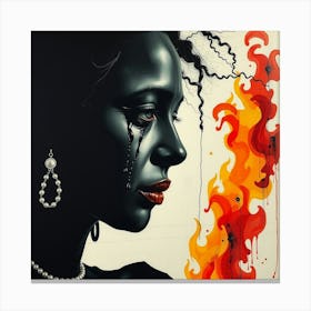 'Black Woman In Flames' Canvas Print