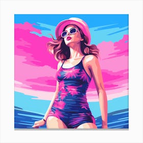 Woman In A Swimsuit Canvas Print