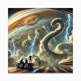 A Science Fiction Depiction Of Jupiter With Storm Canvas Print