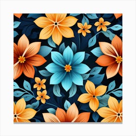 Seamless Floral Pattern 1 Canvas Print