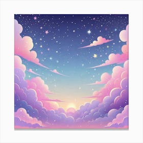 Sky With Twinkling Stars In Pastel Colors Square Composition 266 Canvas Print