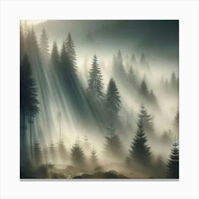 Misty Forest Canvas Print