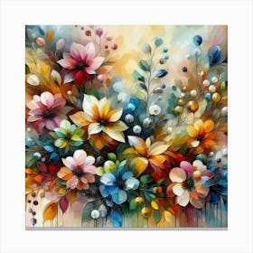 Flowers oil painting abstract painting art 10 Canvas Print