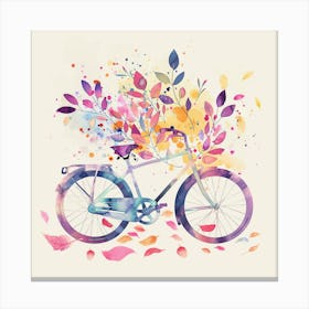 Watercolor Of A Bicycle 1 Canvas Print