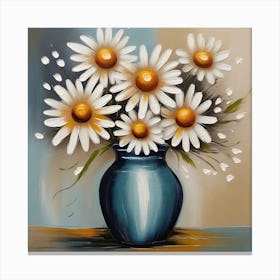 Daisies In A Vase Abstract 1 Canvas Print