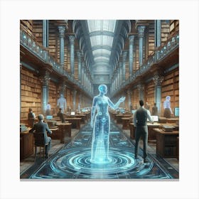 Library Of The Future 3 Canvas Print