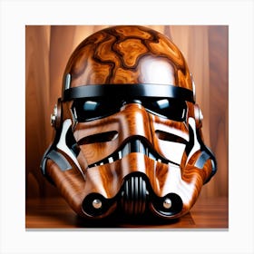 Walnut Stormtrooper Helmet Canvas Print