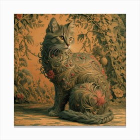 Cat In A Garden Canvas Print