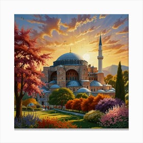 Sunset At The Sophia Mosque Canvas Print