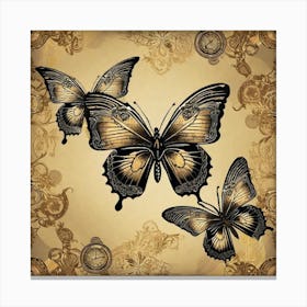 Steampunk Butterflies 2 Canvas Print