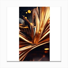 Abstract Golden Leaves Canvas Print