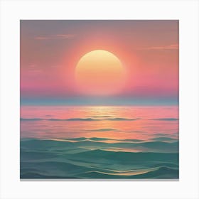 Sunset Over The Ocean 9 Canvas Print