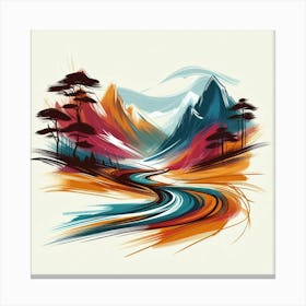 Illustration mountains 3 Canvas Print