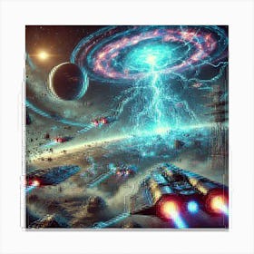 A Futuristic Sci Fi Scene Illustrating The Ion Sto Canvas Print