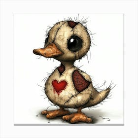 Duck With Heart Canvas Print