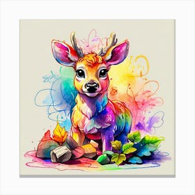 Watercolor Deer Canvas Print