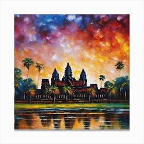 Sunset At Angkor Canvas Print