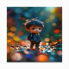 Little Boy In The Forest Canvas Print