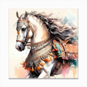 Decorated Berber Horse Color Painting 1 Canvas Print