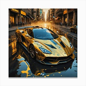 Golden Lamborghini Canvas Print