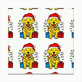 Golden Retriever Santa Canvas Print