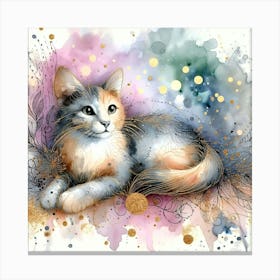 Feline Cat Creative Artwork Illustration 173 Canvas Print