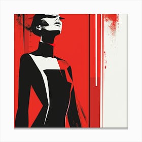 Woman In Black And Red 2 Canvas Print