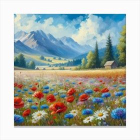 Poppies In The Meadow 1 Canvas Print