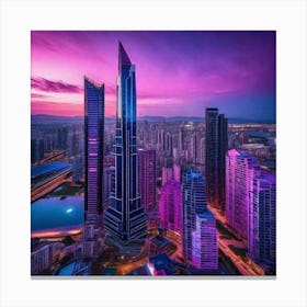 Skyline At Dusk 1 Canvas Print