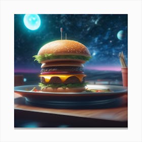 Burger In Space 27 Canvas Print