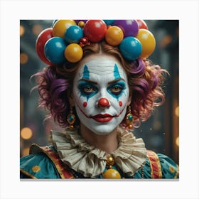 Female clown Canvas Print