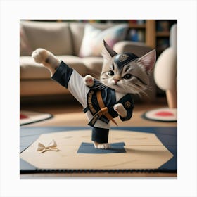 Karate Cat Canvas Print