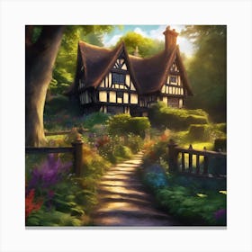 Pathway into Manor House Garden Canvas Print