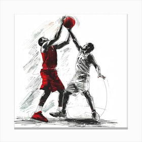 A Basketball Match Hand Drawn Sketch Illustratio 1718671009 1 Canvas Print