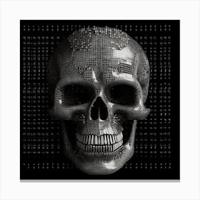 Skull On A Black Background Canvas Print