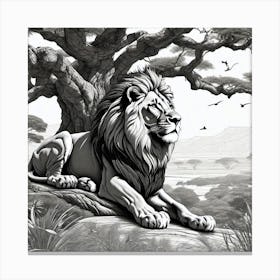 Lion In The Forest 65 Canvas Print