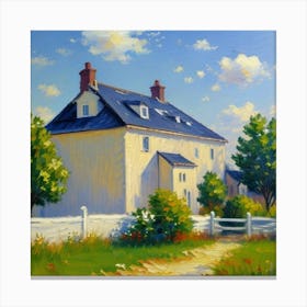 Quiet Beauty Buildings Under an Open Sky White House Canvas Print