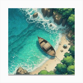 Boat On The Beach 3 Canvas Print