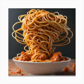 Spaghetti With Meatballs Canvas Print