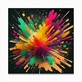 An Abstract Color Explosion 1, that bursts with vibrant hues and creates an uplifting atmosphere. Generated with AI,Art style_Vibrant Viking,CFG Scale_7.5,Step Scale_50. Canvas Print
