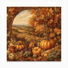 Autumn Pumpkins Canvas Print