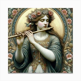 Lady With A Flute Canvas Print