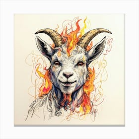 Goat On Fire 59 Canvas Print