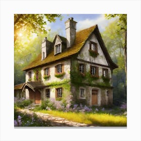 Fairy House In The Woods Canvas Print