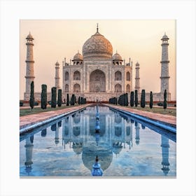 Taj Mahal Mausoleum Square Canvas Print
