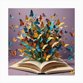 Butterfly Book Art Canvas Print