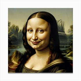 Default The Caricature Rendition Of The Famous Mona Lisa Paint 1 Canvas Print