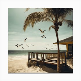 Birds On The Beach Canvas Print